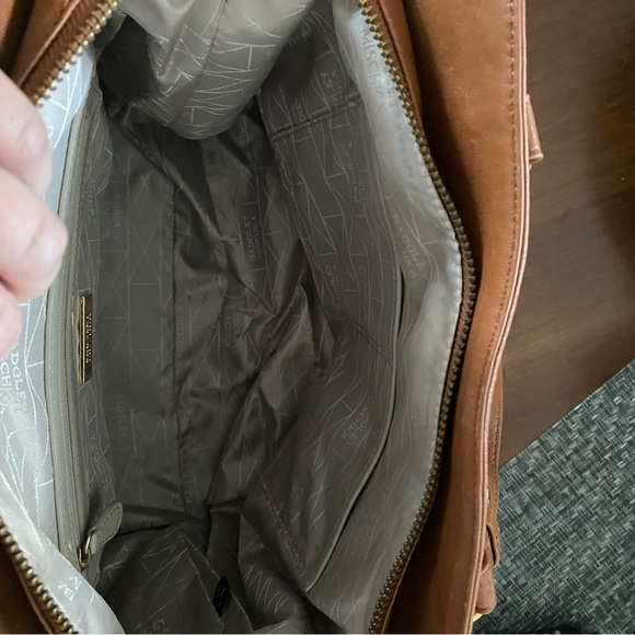 {Badgley Mischka} Nora Quilted Leather Satchel in Cognac - Picture 11 of 11